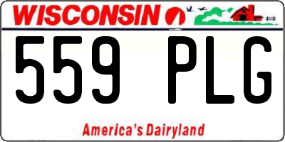 WI license plate 559PLG
