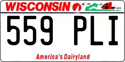 WI license plate 559PLI