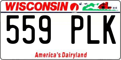 WI license plate 559PLK