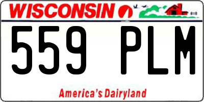 WI license plate 559PLM