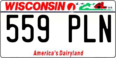 WI license plate 559PLN
