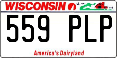 WI license plate 559PLP