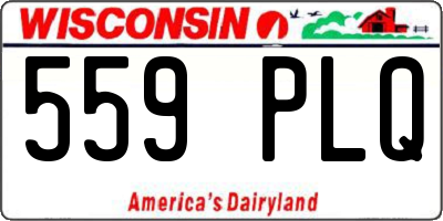 WI license plate 559PLQ