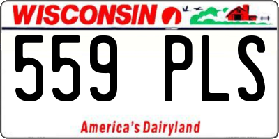 WI license plate 559PLS