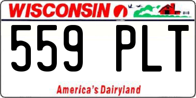 WI license plate 559PLT