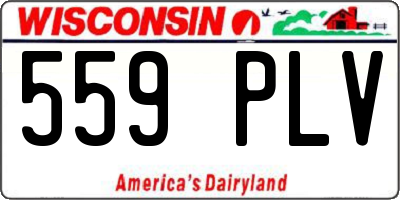 WI license plate 559PLV