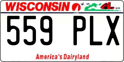 WI license plate 559PLX