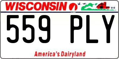 WI license plate 559PLY