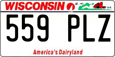 WI license plate 559PLZ