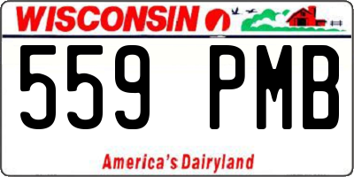 WI license plate 559PMB