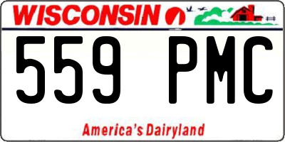 WI license plate 559PMC
