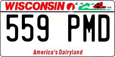 WI license plate 559PMD