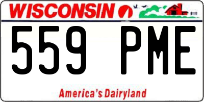 WI license plate 559PME
