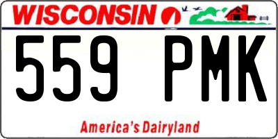 WI license plate 559PMK
