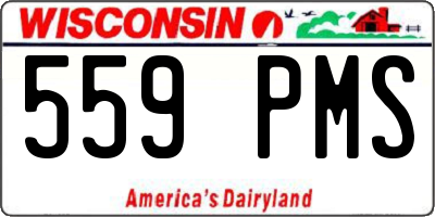 WI license plate 559PMS
