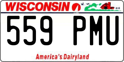 WI license plate 559PMU