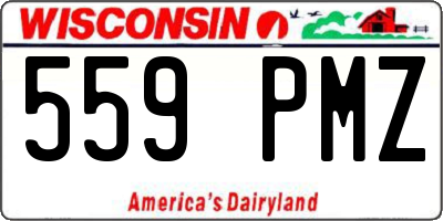 WI license plate 559PMZ
