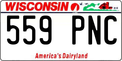 WI license plate 559PNC