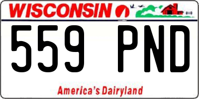 WI license plate 559PND