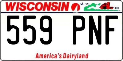 WI license plate 559PNF