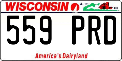 WI license plate 559PRD