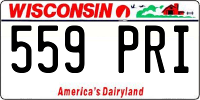 WI license plate 559PRI