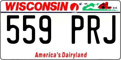 WI license plate 559PRJ