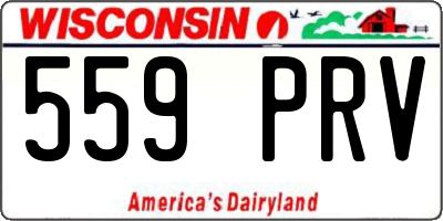WI license plate 559PRV