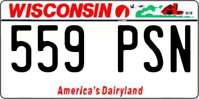 WI license plate 559PSN