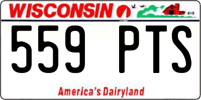 WI license plate 559PTS