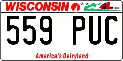 WI license plate 559PUC