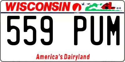 WI license plate 559PUM
