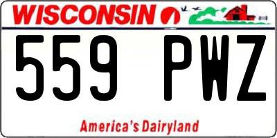 WI license plate 559PWZ