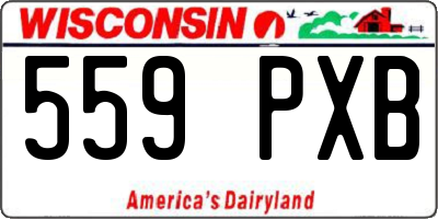 WI license plate 559PXB