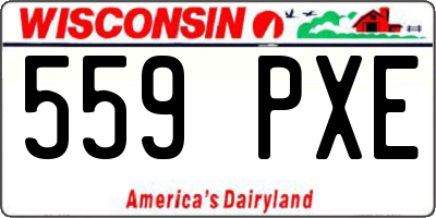 WI license plate 559PXE