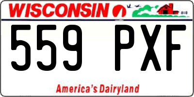 WI license plate 559PXF