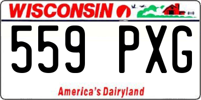 WI license plate 559PXG