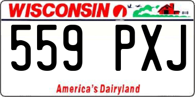 WI license plate 559PXJ