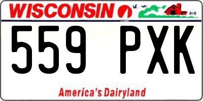 WI license plate 559PXK