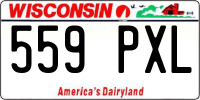 WI license plate 559PXL