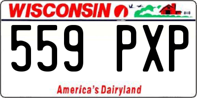 WI license plate 559PXP