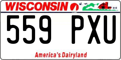 WI license plate 559PXU