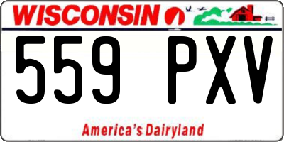WI license plate 559PXV