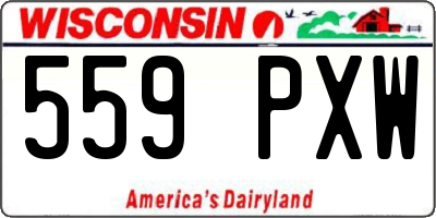 WI license plate 559PXW