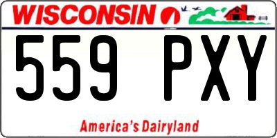 WI license plate 559PXY