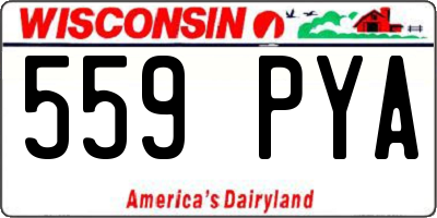WI license plate 559PYA