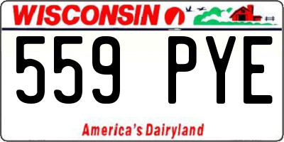 WI license plate 559PYE