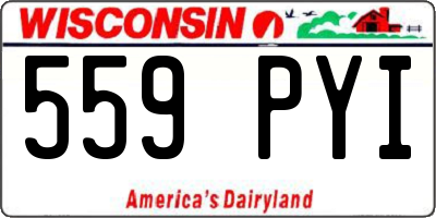 WI license plate 559PYI