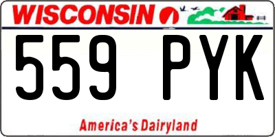 WI license plate 559PYK