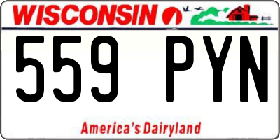 WI license plate 559PYN